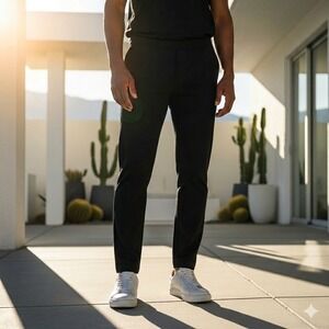 Public Rec All Day Every Day Joggers Mens 34x28 Black Tech Stretch Travel Pants